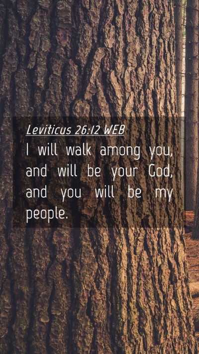 Picture 04 - Leviticus 26:12 WEB Mobile Phone Wallpaper - I will walk among you, and will be your God, and - Mobile Bible Verse Wallpaper