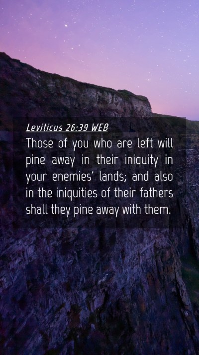 Picture 04 - Leviticus 26:39 WEB Mobile Phone Wallpaper - Those of you who are left will pine away in their - Mobile Bible Verse Wallpaper