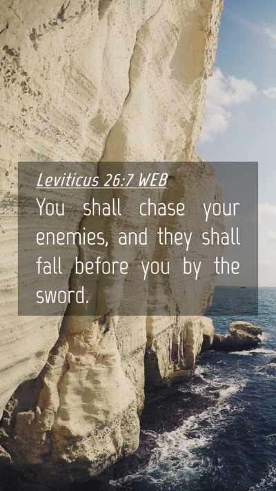 Picture 04 - Leviticus 26:7 WEB Mobile Phone Wallpaper - You shall chase your enemies, and they shall fall - Mobile Bible Verse Wallpaper