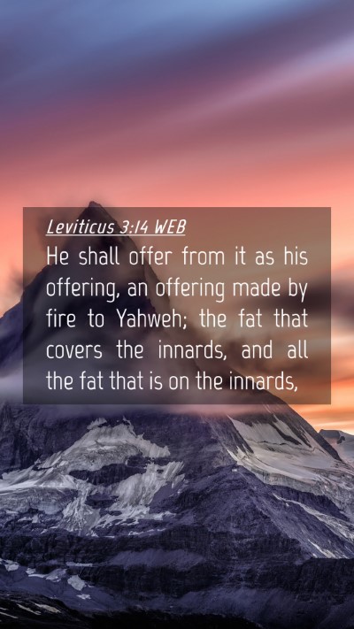 Picture 04 - Leviticus 3:14 WEB Mobile Phone Wallpaper - He shall offer from it as his offering, an - Mobile Bible Verse Wallpaper