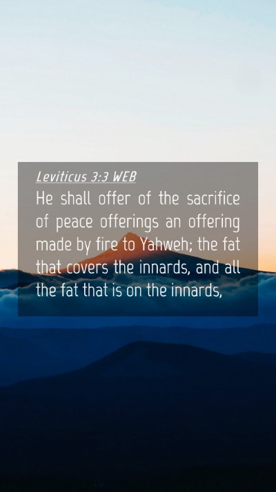 Picture 04 - Leviticus 3:3 WEB Mobile Phone Wallpaper - He shall offer of the sacrifice of peace - Mobile Bible Verse Wallpaper