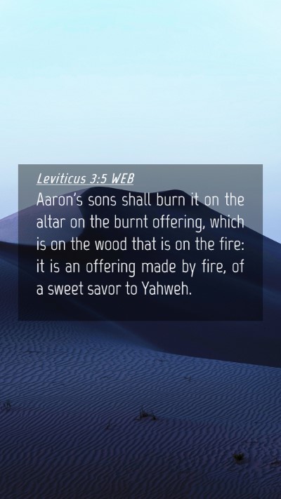 Picture 04 - Leviticus 3:5 WEB Mobile Phone Wallpaper - Aaron's sons shall burn it on the altar on the - Mobile Bible Verse Wallpaper