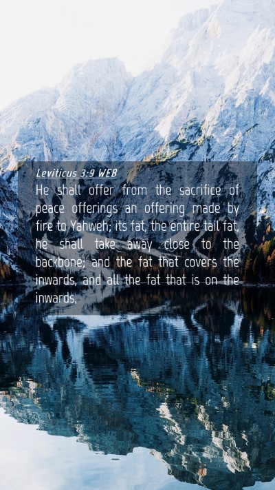 Picture 04 - Leviticus 3:9 WEB Mobile Phone Wallpaper - He shall offer from the sacrifice of peace - Mobile Bible Verse Wallpaper