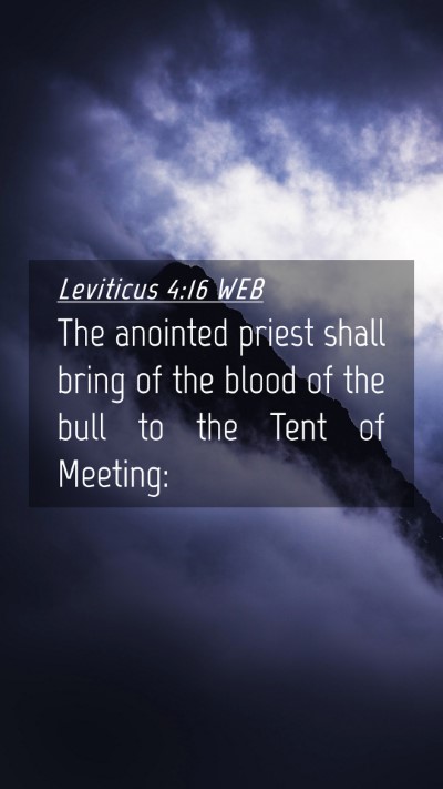 Picture 04 - Leviticus 4:16 WEB Mobile Phone Wallpaper - The anointed priest shall bring of the blood of - Mobile Bible Verse Wallpaper