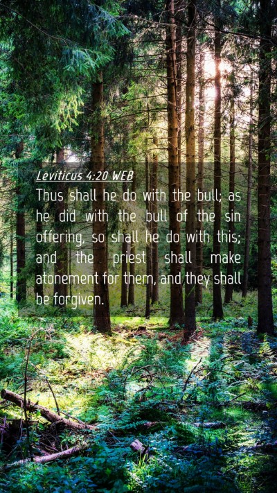 Picture 04 - Leviticus 4:20 WEB Mobile Phone Wallpaper - Thus shall he do with the bull; as he did with - Mobile Bible Verse Wallpaper