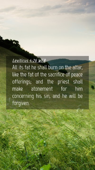 Picture 04 - Leviticus 4:26 WEB Mobile Phone Wallpaper - All its fat he shall burn on the altar, like the - Mobile Bible Verse Wallpaper