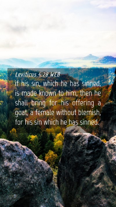 Picture 04 - Leviticus 4:28 WEB Mobile Phone Wallpaper - if his sin, which he has sinned, is made known to - Mobile Bible Verse Wallpaper