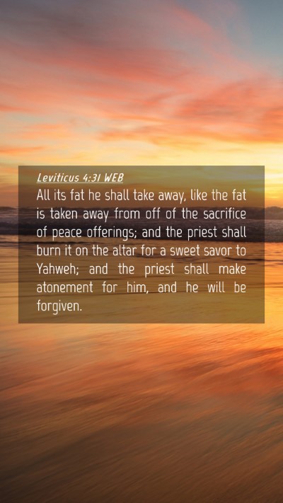 Picture 04 - Leviticus 4:31 WEB Mobile Phone Wallpaper - All its fat he shall take away, like the fat is - Mobile Bible Verse Wallpaper