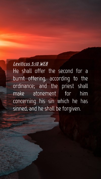 Picture 04 - Leviticus 5:10 WEB Mobile Phone Wallpaper - He shall offer the second for a burnt offering, - Mobile Bible Verse Wallpaper