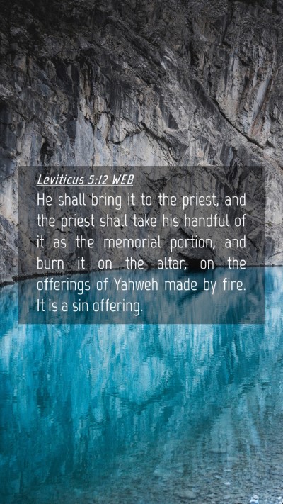 Picture 04 - Leviticus 5:12 WEB Mobile Phone Wallpaper - He shall bring it to the priest, and the priest - Mobile Bible Verse Wallpaper