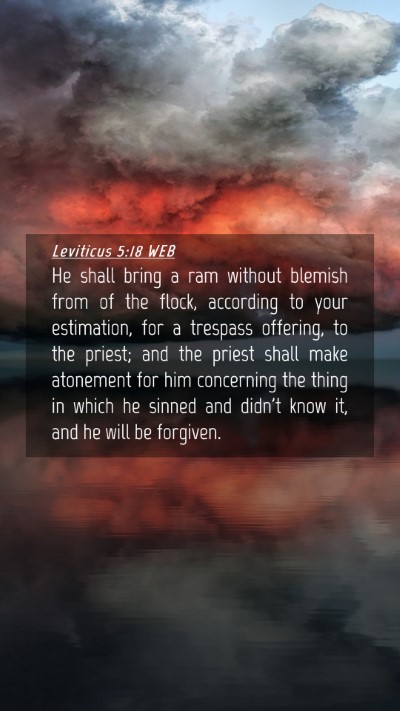 Picture 04 - Leviticus 5:18 WEB Mobile Phone Wallpaper - He shall bring a ram without blemish from of the - Mobile Bible Verse Wallpaper