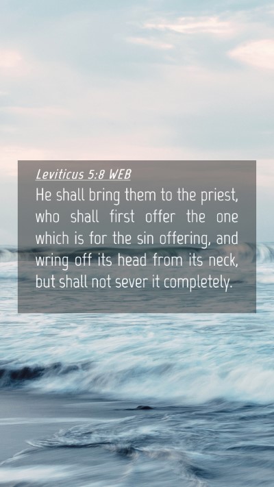 Picture 04 - Leviticus 5:8 WEB Mobile Phone Wallpaper - He shall bring them to the priest, who shall - Mobile Bible Verse Wallpaper