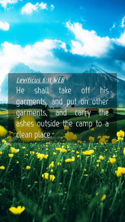 Picture 04 - Leviticus 6:11 WEB Mobile Phone Wallpaper - He shall take off his garments, and put on other - Mobile Bible Verse Wallpaper