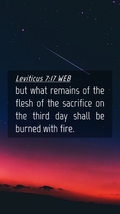 Picture 04 - Leviticus 7:17 WEB Mobile Phone Wallpaper - but what remains of the flesh of the sacrifice on - Mobile Bible Verse Wallpaper