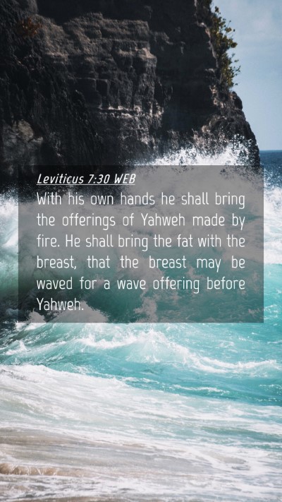 Picture 04 - Leviticus 7:30 WEB Mobile Phone Wallpaper - With his own hands he shall bring the offerings - Mobile Bible Verse Wallpaper