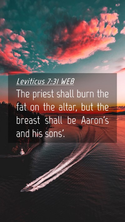 Picture 04 - Leviticus 7:31 WEB Mobile Phone Wallpaper - The priest shall burn the fat on the altar, but - Mobile Bible Verse Wallpaper