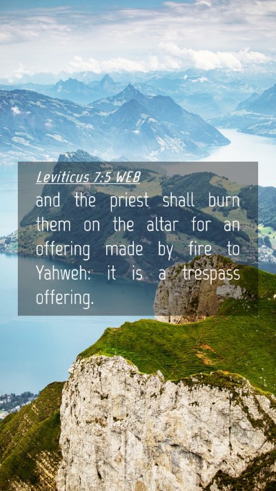 Picture 04 - Leviticus 7:5 WEB Mobile Phone Wallpaper - and the priest shall burn them on the altar for - Mobile Bible Verse Wallpaper