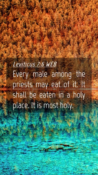 Picture 04 - Leviticus 7:6 WEB Mobile Phone Wallpaper - Every male among the priests may eat of it. It - Mobile Bible Verse Wallpaper
