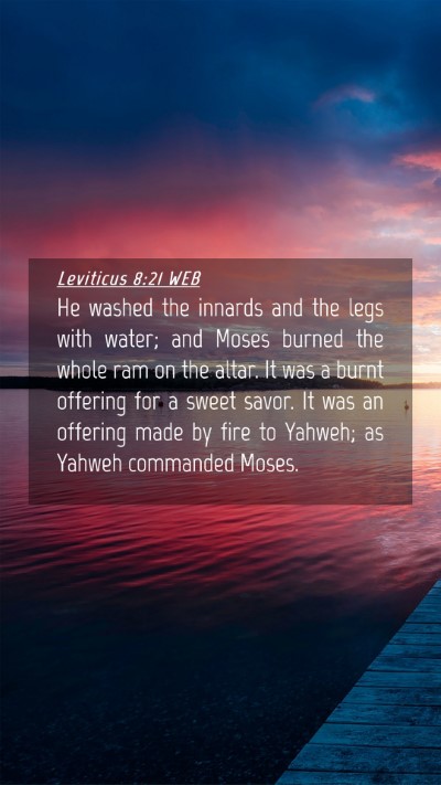 Picture 04 - Leviticus 8:21 WEB Mobile Phone Wallpaper - He washed the innards and the legs with water; - Mobile Bible Verse Wallpaper