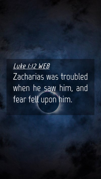Picture 04 - Luke 1:12 WEB Mobile Phone Wallpaper - Zacharias was troubled when he saw him, and fear - Mobile Bible Verse Wallpaper