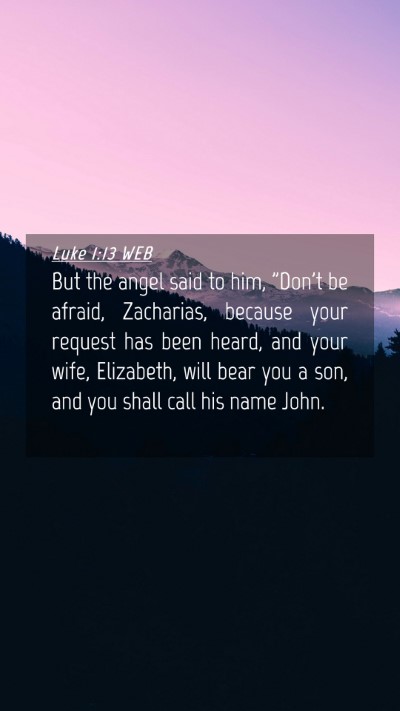 Picture 04 - Luke 1:13 WEB Mobile Phone Wallpaper - But the angel said to him, 