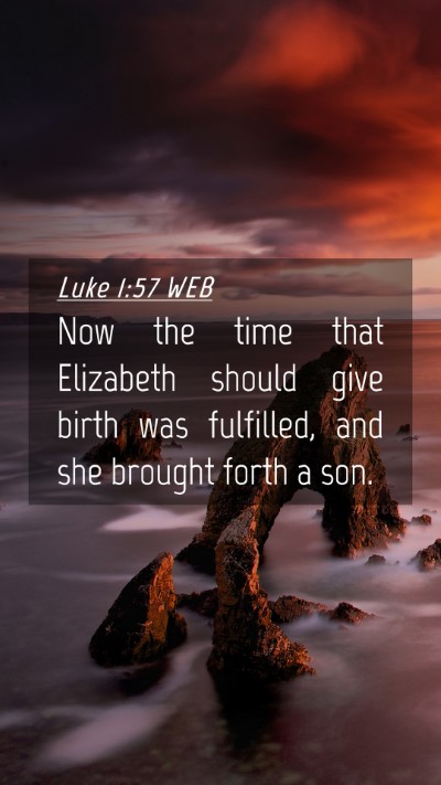 Picture 04 - Luke 1:57 WEB Mobile Phone Wallpaper - Now the time that Elizabeth should give birth was - Mobile Bible Verse Wallpaper
