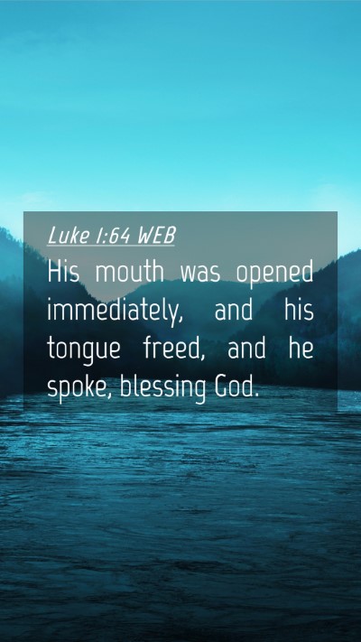 Picture 04 - Luke 1:64 WEB Mobile Phone Wallpaper - His mouth was opened immediately, and his tongue - Mobile Bible Verse Wallpaper
