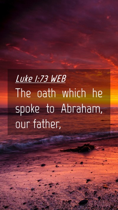 Picture 04 - Luke 1:73 WEB Mobile Phone Wallpaper - The oath which he spoke to Abraham, our - Mobile Bible Verse Wallpaper