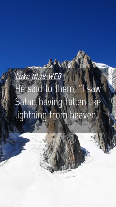 Picture 04 - Luke 10:18 WEB Mobile Phone Wallpaper - He said to them, 