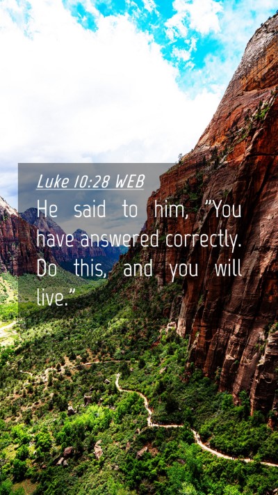 Picture 04 - Luke 10:28 WEB Mobile Phone Wallpaper - He said to him, 