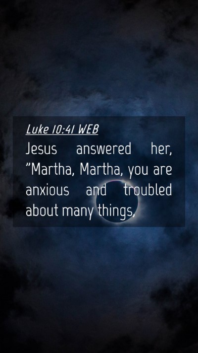 Picture 04 - Luke 10:41 WEB Mobile Phone Wallpaper - Jesus answered her, 