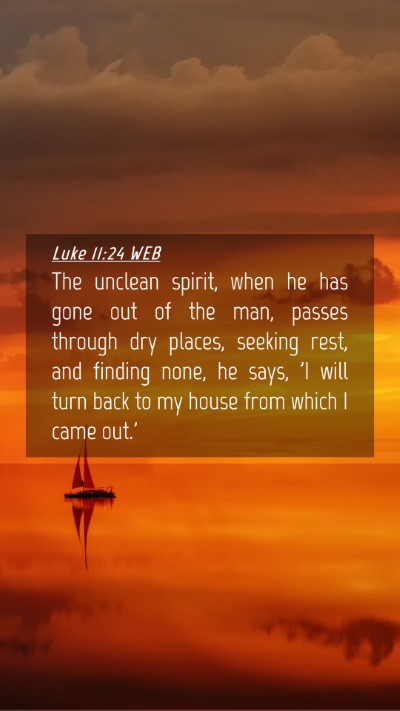 Picture 04 - Luke 11:24 WEB Mobile Phone Wallpaper - The unclean spirit, when he has gone out of the - Mobile Bible Verse Wallpaper