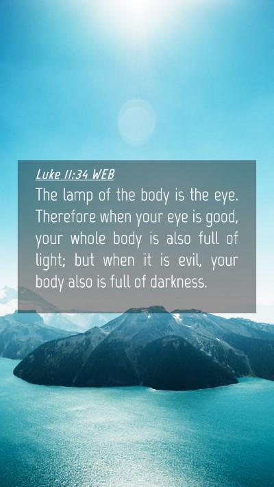 Picture 04 - Luke 11:34 WEB Mobile Phone Wallpaper - The lamp of the body is the eye. Therefore when - Mobile Bible Verse Wallpaper