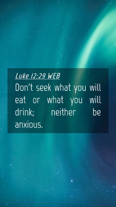 Picture 04 - Luke 12:29 WEB Mobile Phone Wallpaper - Don't seek what you will eat or what you will - Mobile Bible Verse Wallpaper