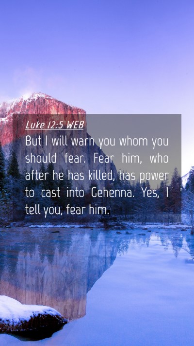 Picture 04 - Luke 12:5 WEB Mobile Phone Wallpaper - But I will warn you whom you should fear. Fear - Mobile Bible Verse Wallpaper
