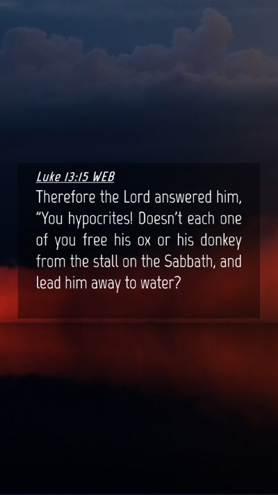 Picture 04 - Luke 13:15 WEB Mobile Phone Wallpaper - Therefore the Lord answered him, 