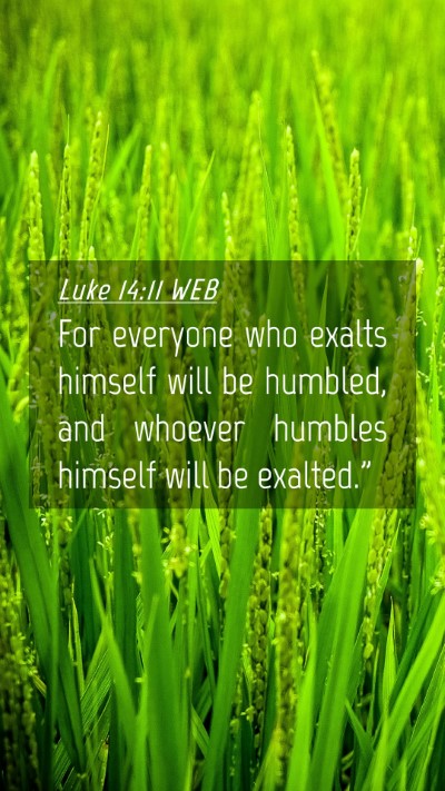 Picture 04 - Luke 14:11 WEB Mobile Phone Wallpaper - For everyone who exalts himself will be humbled, - Mobile Bible Verse Wallpaper