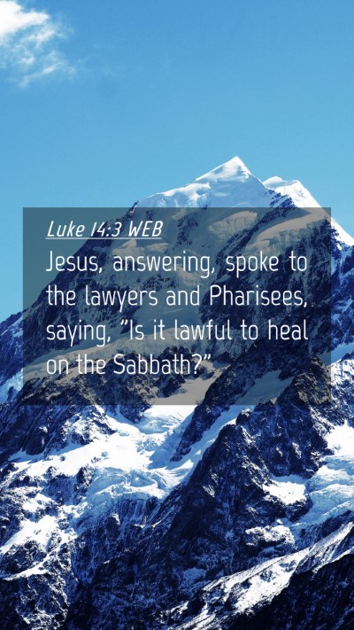 Picture 04 - Luke 14:3 WEB Mobile Phone Wallpaper - Jesus, answering, spoke to the lawyers and - Mobile Bible Verse Wallpaper