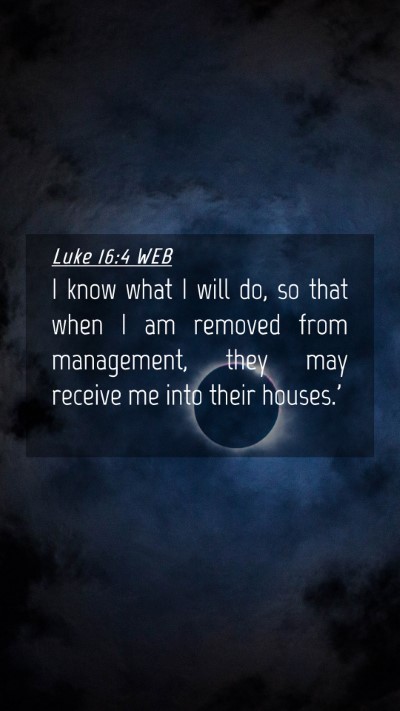 Picture 04 - Luke 16:4 WEB Mobile Phone Wallpaper - I know what I will do, so that when I am removed - Mobile Bible Verse Wallpaper