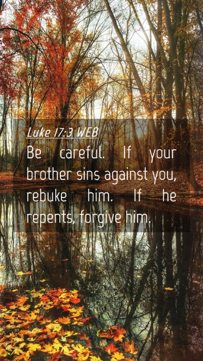 Picture 04 - Luke 17:3 WEB Mobile Phone Wallpaper - Be careful. If your brother sins against you, - Mobile Bible Verse Wallpaper
