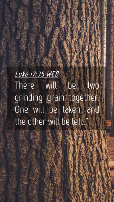 Picture 04 - Luke 17:35 WEB Mobile Phone Wallpaper - There will be two grinding grain together. One - Mobile Bible Verse Wallpaper