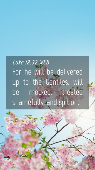 Picture 04 - Luke 18:32 WEB Mobile Phone Wallpaper - For he will be delivered up to the Gentiles, will - Mobile Bible Verse Wallpaper