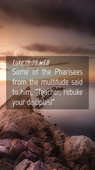 Picture 04 - Luke 19:39 WEB Mobile Phone Wallpaper - Some of the Pharisees from the multitude said to - Mobile Bible Verse Wallpaper