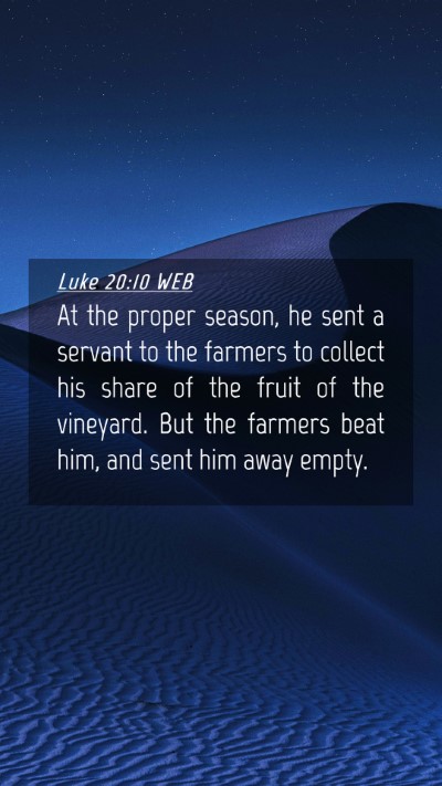 Picture 04 - Luke 20:10 WEB Mobile Phone Wallpaper - At the proper season, he sent a servant to the - Mobile Bible Verse Wallpaper