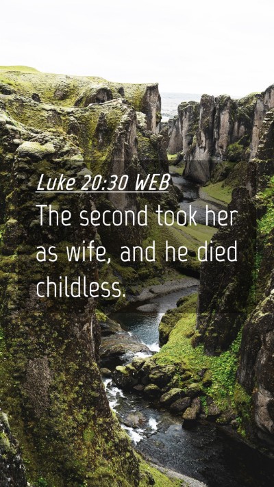 Picture 04 - Luke 20:30 WEB Mobile Phone Wallpaper - The second took her as wife, and he died - Mobile Bible Verse Wallpaper