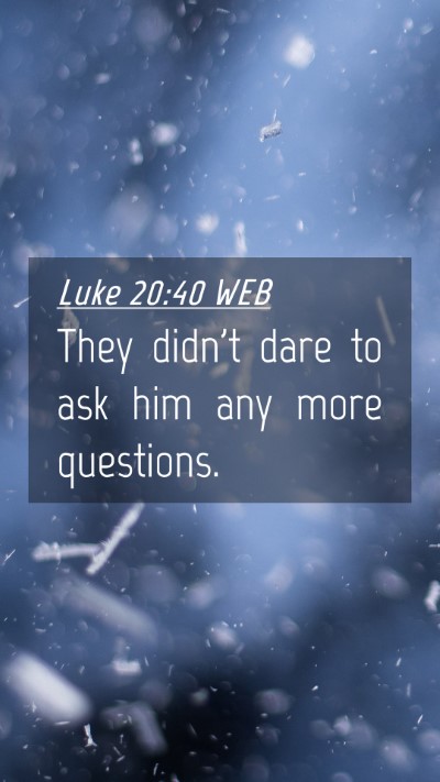 Picture 04 - Luke 20:40 WEB Mobile Phone Wallpaper - They didn't dare to ask him any more - Mobile Bible Verse Wallpaper