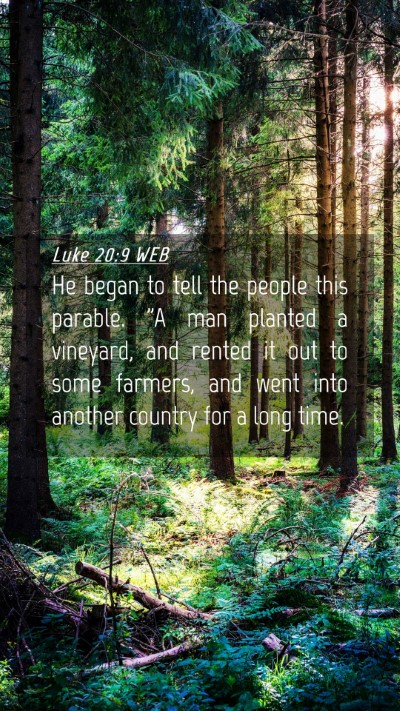 Picture 04 - Luke 20:9 WEB Mobile Phone Wallpaper - He began to tell the people this parable. 