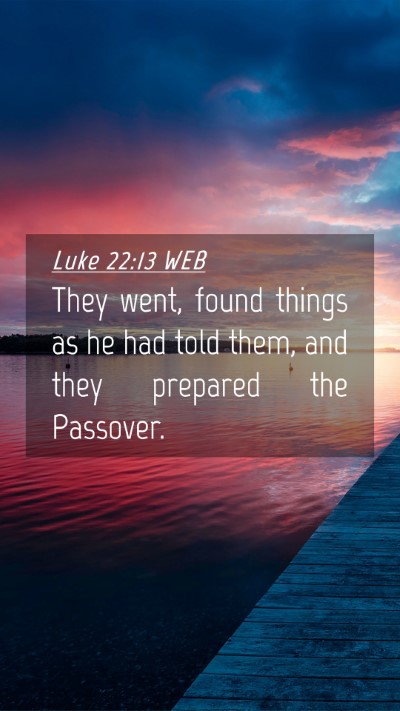 Picture 04 - Luke 22:13 WEB Mobile Phone Wallpaper - They went, found things as he had told them, and - Mobile Bible Verse Wallpaper