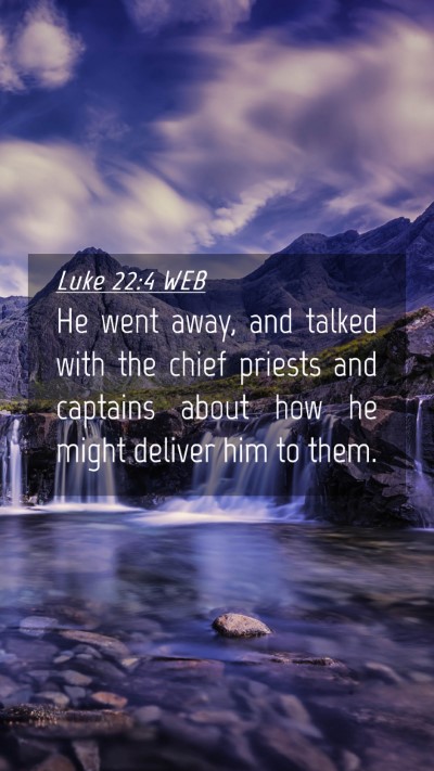 Picture 04 - Luke 22:4 WEB Mobile Phone Wallpaper - He went away, and talked with the chief priests - Mobile Bible Verse Wallpaper