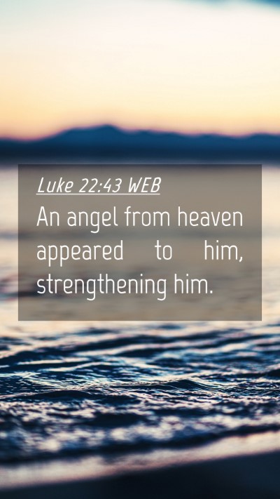 Picture 04 - Luke 22:43 WEB Mobile Phone Wallpaper - An angel from heaven appeared to him, - Mobile Bible Verse Wallpaper